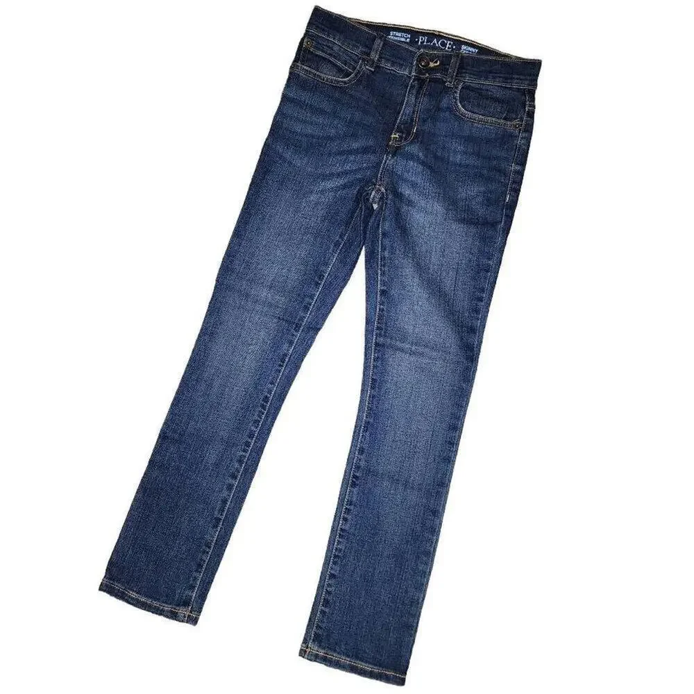 Children's Place Boys Bottoms, Adjustable Waist Stretch Skinny Jeans, Sz 8